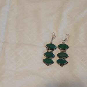 Earth mined  Genuine Emerald 925°Gorgeous Earrings.